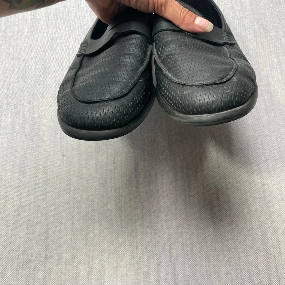 Ecco Leather Perforated Moccasin Loafer Driving Shoes